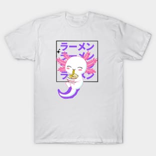 Axolotl Eating Ramen T-Shirt